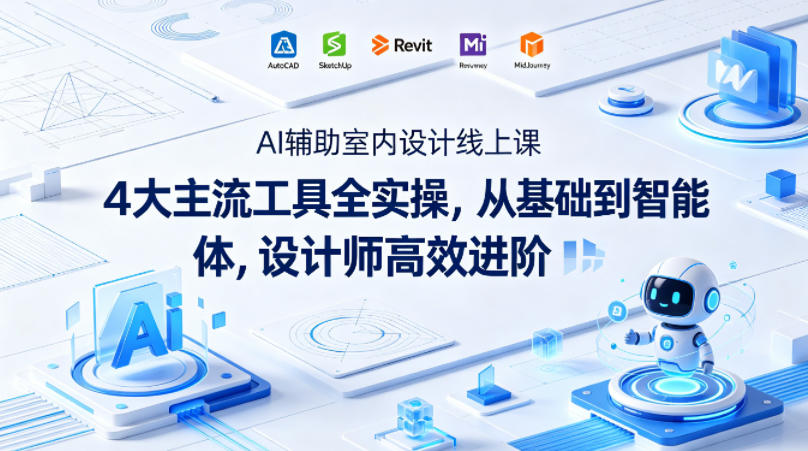 AI辅助室内设计线上课｜4大主流工具全实操，从基础到智能体，设计师高效进阶 - 觅资源
