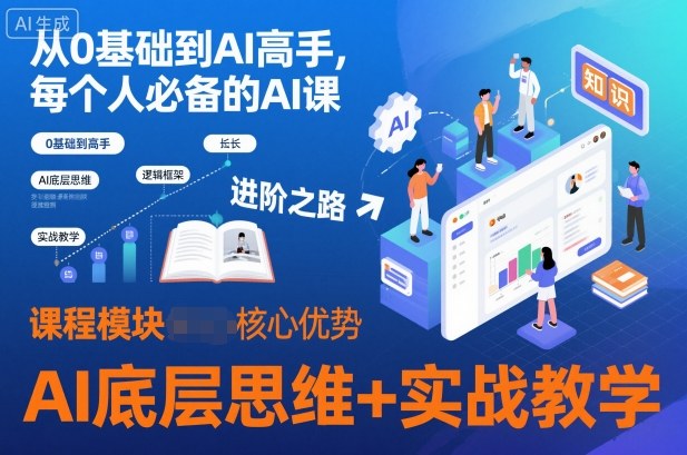 从0基础到AI高手，每个人必备的AI课，AI底层思维+实战教学|YX网创