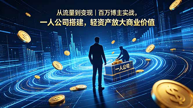 从流量到变现｜百万博主实战，一人公司搭建，轻资产放大商业价值 - 觅资源
