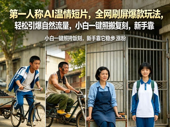 第一人称AI温情短片，全网刷屏爆款玩法，轻松引爆自然流量，小白一键照搬复刻，新手靠它稳步涨粉 - 觅资源