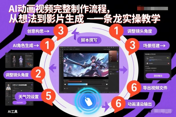 AI动画视频完整制作流程，从想法到影片生成一条龙实操教学|YX网创