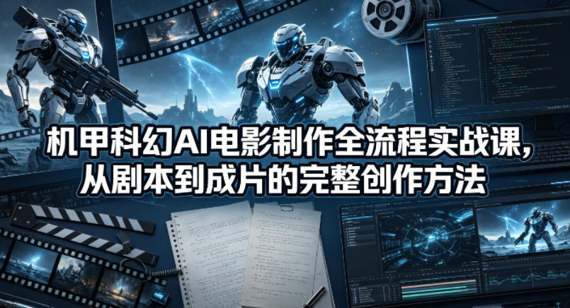 机甲科幻AI电影制作全流程实战课，从剧本到成片的完整创作方法 - 觅资源