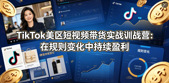 TikTok美区短视频带货实战训战营：在规则变化中持续盈利 - 觅资源