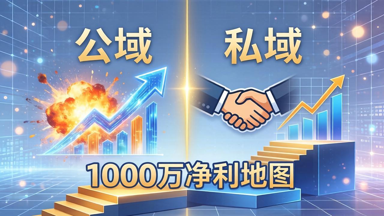 公域玩命出爆款，私域悄悄做成交：这套AI内训课，2026给你打通1000万净利的地图 - 觅资源