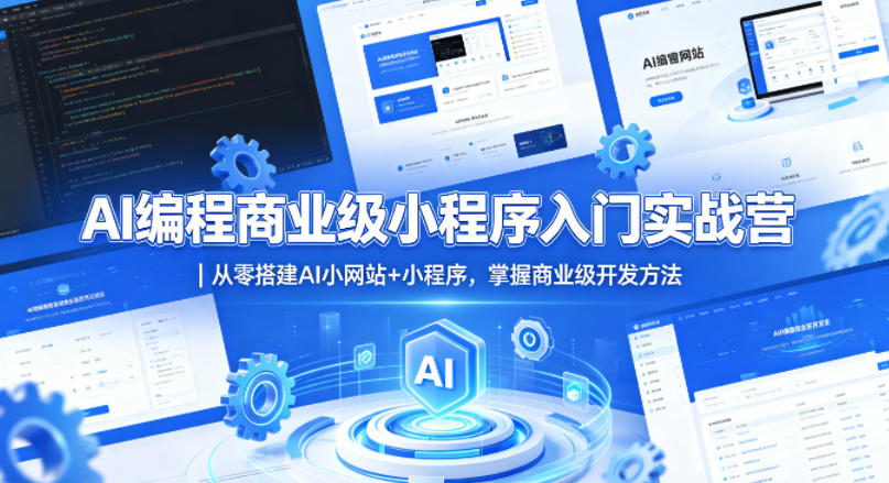 AI编程商业级小程序入门实战营｜从零搭建AI小网站+小程序，掌握商业级开发方法 - 觅资源