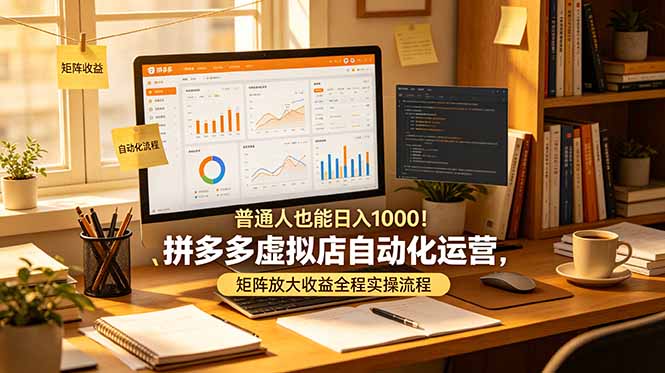 普通人也能日入 1000！拼多多虚拟店自动化运营，矩阵放大收益全程实操流程 - 觅资源