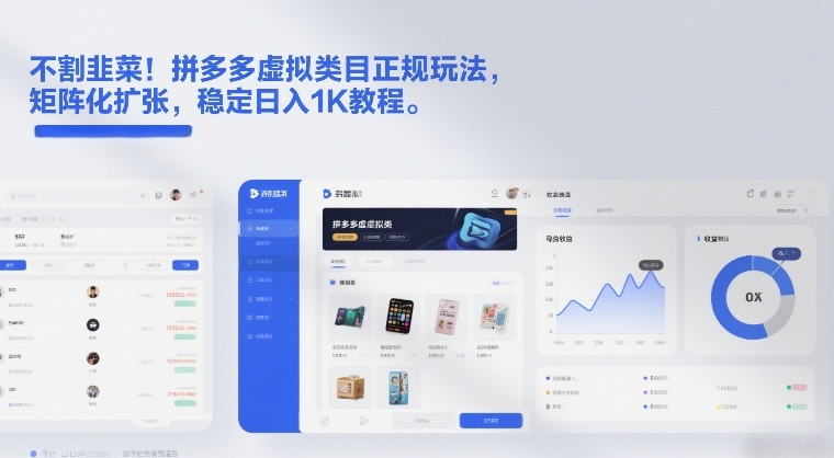 不割韭菜！拼多多虚拟类目正规玩法，矩阵化扩张，稳定日入1K教程【揭秘】|中创学习社
