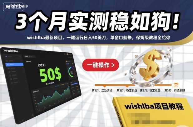 3个月实测稳如狗！wishlba最新项目，一键运行日入50美刀，单窗口躺挣，保姆级教程全给你【揭秘】|YX网创