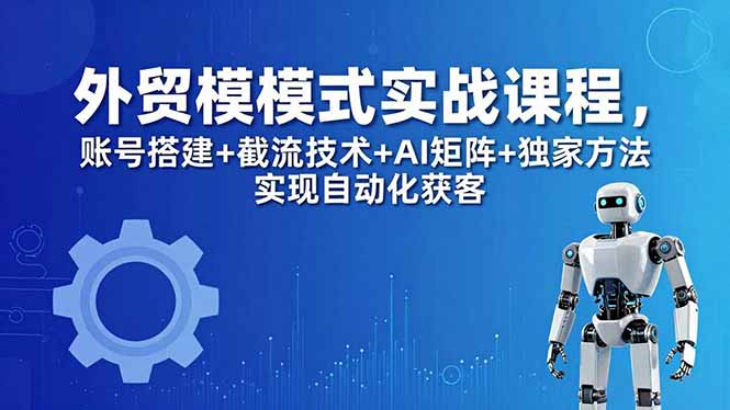 外贸新模式实战课程-更新5月，账号搭建+截流技术+AI矩阵+独家方法实现自动化获客 - 觅资源