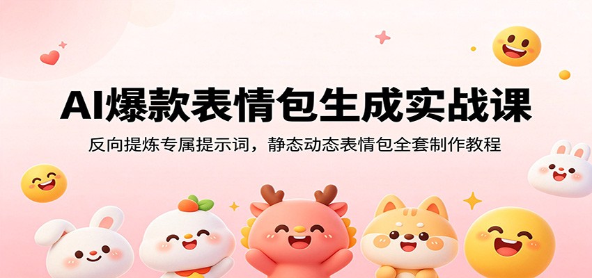 AI爆款表情包生成实战课：反向提炼专属提示词，静态动态表情包全套制作教程 - 觅资源