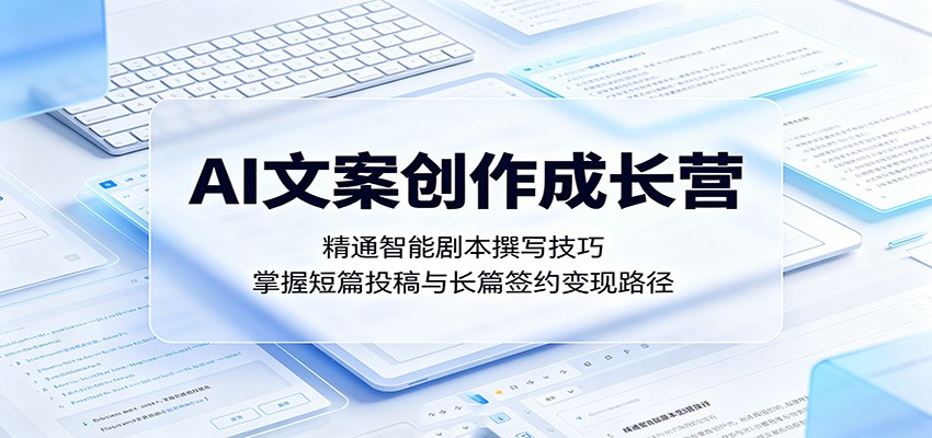 AI文案创作成长营：精通智能剧本撰写技巧，掌握短篇投稿与长篇签约变现路径 - 觅资源