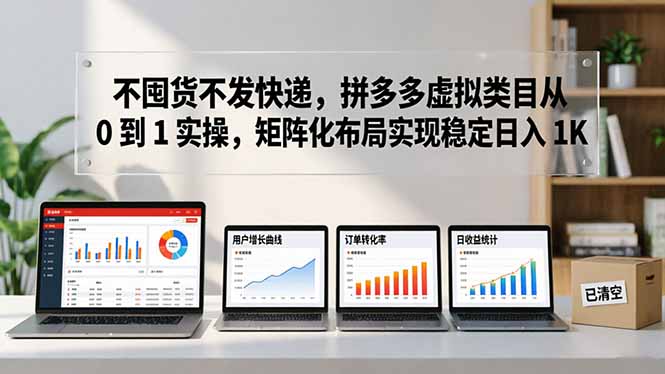 不囤货不发快递，拼多多虚拟类目从 0 到 1 实操，矩阵化布局实现稳定日入 1K - 觅资源