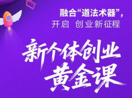 新个体创业黄金课：道法术器四维抢占2025红利|YX网创