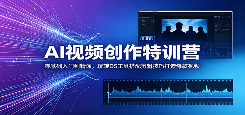 AI视频创作特训营：零基础入门到精通，玩转DS工具搭配剪辑技巧打造爆款视频 - 觅资源