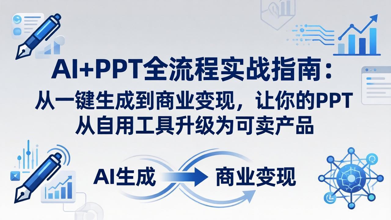 AI+PPT全流程实战指南-更新4月21：从一键生成到商业变现，让你的PPT从自用工具升级为可卖产品 - 觅资源