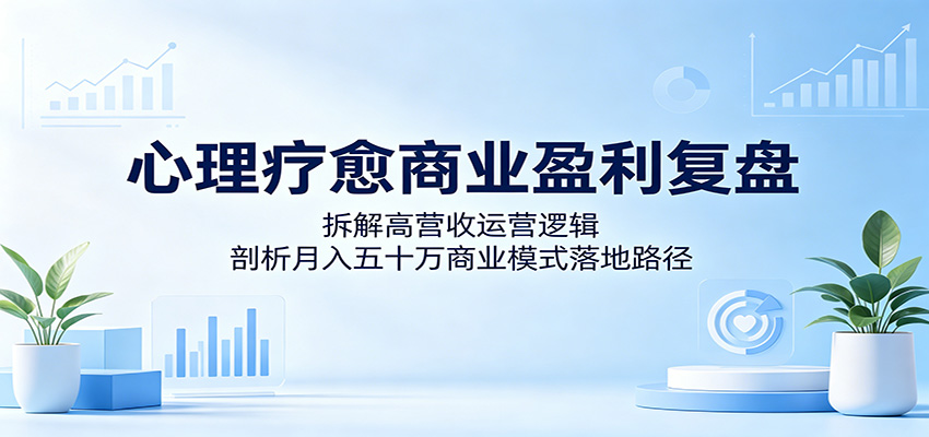 心理疗愈商业盈利复盘：拆解高营收运营逻辑，剖析月入五十万商业模式落地路径 - 觅资源