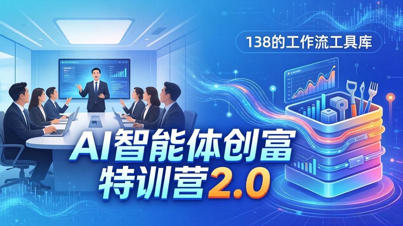 AI智能体创富训练营2.0：3天闭门直播+视频课+工具库，从0到1搭建智能体附138个工作流 - 觅资源