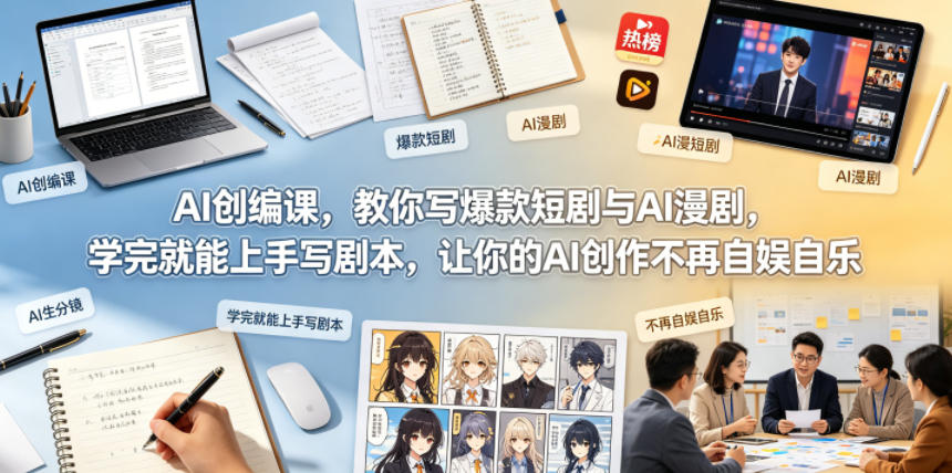 AI创编课，教你写爆款短剧与AI漫剧，学完就能上手写剧本，让你的AI创作不再自娱自乐(更新0521) - 觅资源
