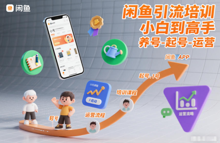 闲鱼引流培训，小白到高手，养号-起号-运营|YX网创