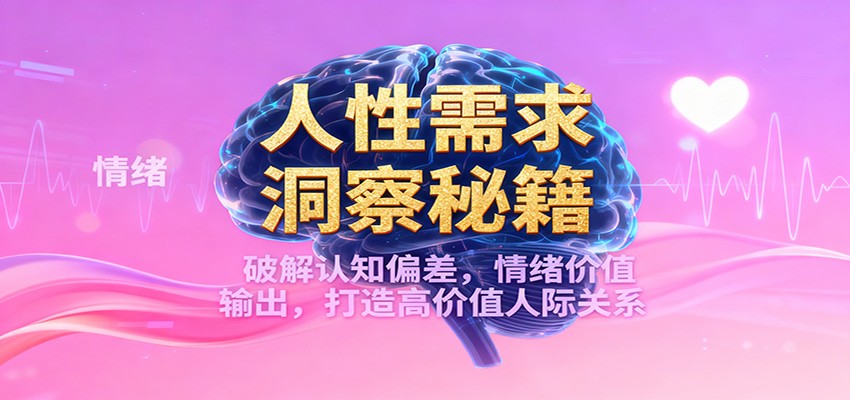 人性需求洞察秘籍，破解认知偏差，情绪价值输出，打造高价值人际关系|YX网创