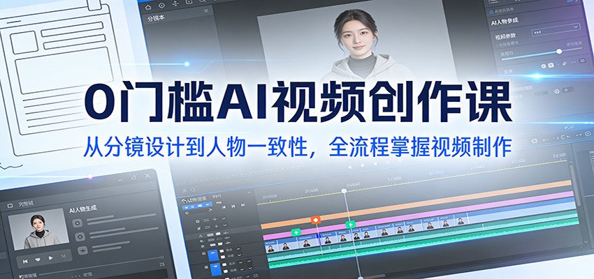 0门槛AI视频创作课：从分镜设计到人物一致性，全流程掌握视频制作|YX网创