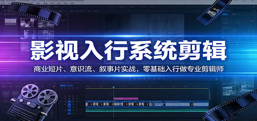 影视系统剪辑，商业短片、意识流、叙事片实战，零基础入行做专业剪辑师|中创学习社