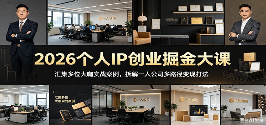 2026个人IP创业掘金大课：汇集多位大咖实战案例，拆解一人公司多路径变现打法 - 觅资源