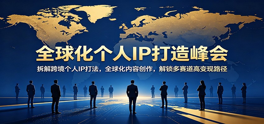 全球化个人IP打造峰会：拆解跨境个人IP打法，全球化内容创作，解锁多赛道高变现路径 - 觅资源