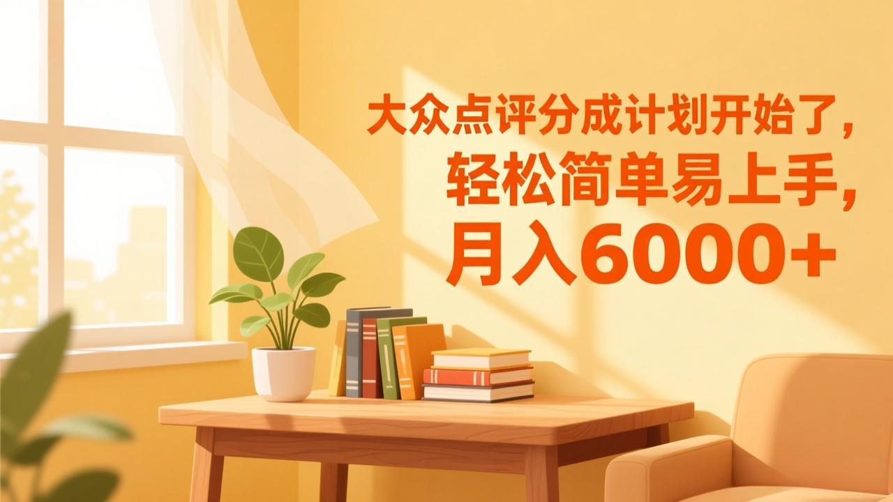 大众点评分成计划开始了，轻松简单易上手，月入6000+|YX网创