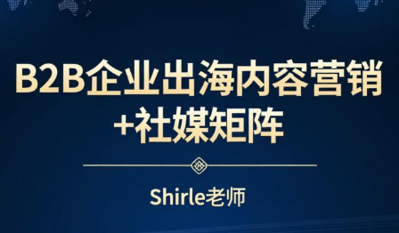 shirle老师·B2B企业出海内容营销+社媒矩阵|中创学习社