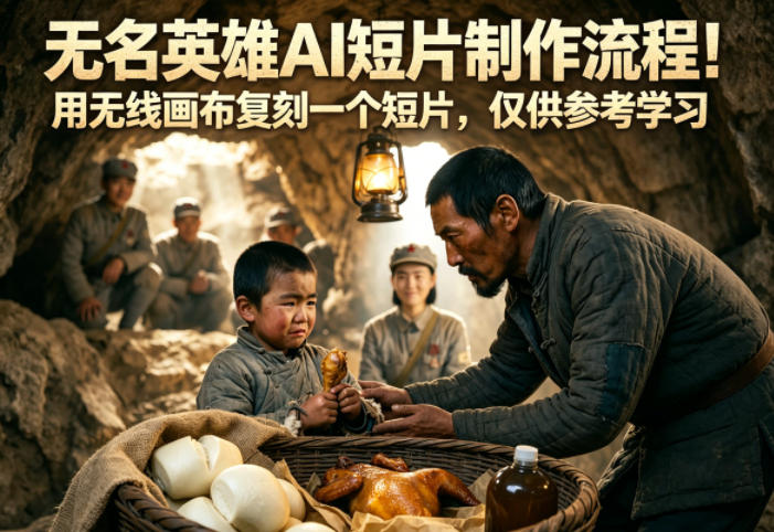 无名英雄AI短片制作流程！用无线画布复刻一个短片，仅供参考学习 - 觅资源