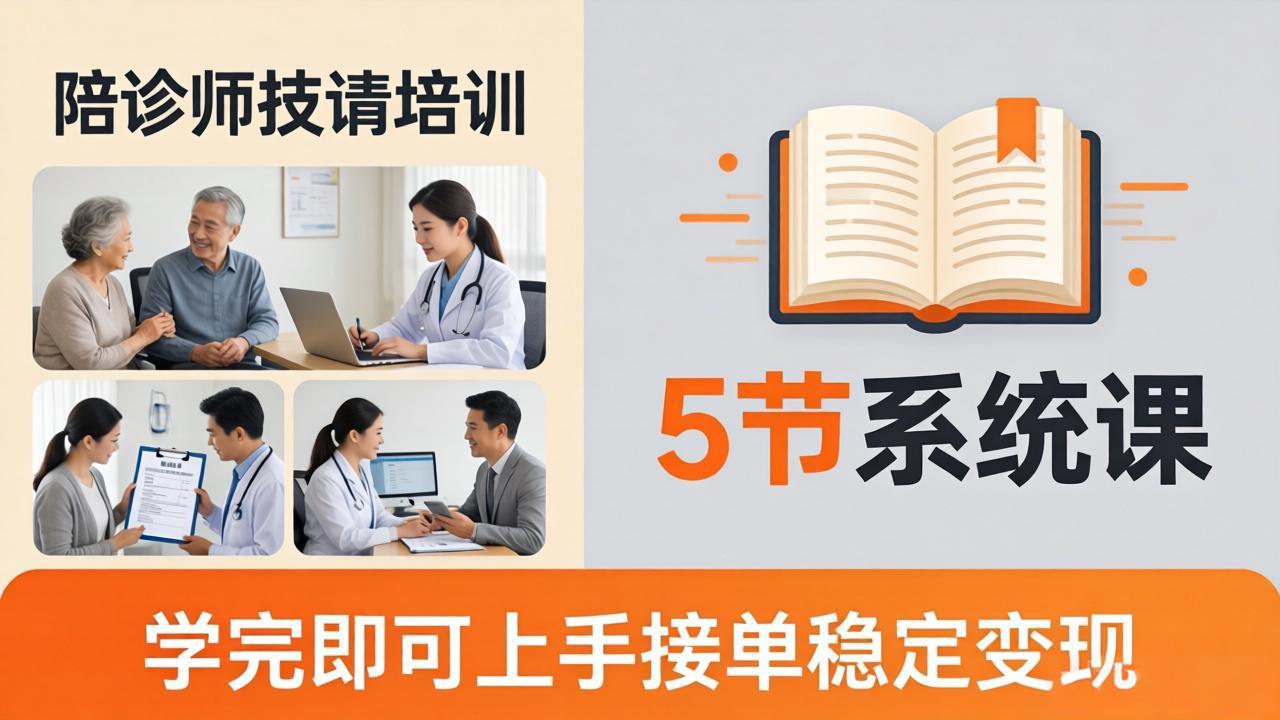 想做陪诊师不知从何下手？5节系统课教你掌握核心技能，学完即可上手接单稳定变现 - 觅资源