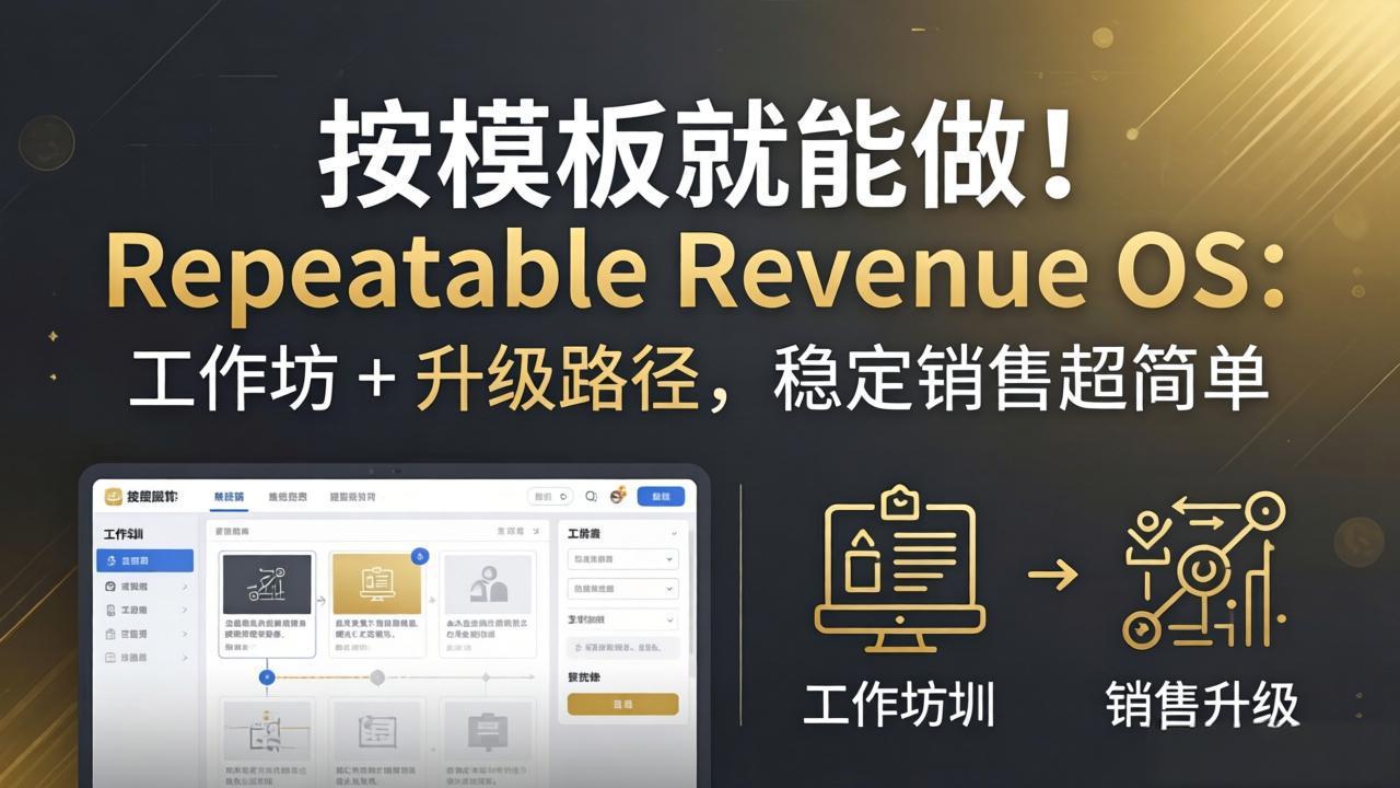 按模板就能做！Repeatable Revenue OS：工作坊 + 升级路径，稳定销售超简单 - 觅资源