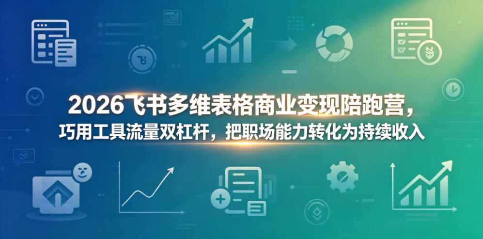 2026飞书多维表格商业变现陪跑营，巧用工具流量双杠杆，把职场能力转化为持续收入 - 觅资源