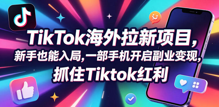 Tc联盟TikTok海外拉新项目，新手也能入局，一部手机开启副业变现，抓住Tiktok红利 - 觅资源