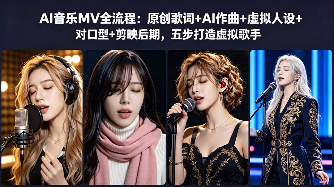 AI音乐MV全流程：原创歌词+AI作曲+虚拟人设+对口型+剪映后期，五步打造虚拟歌手 - 觅资源