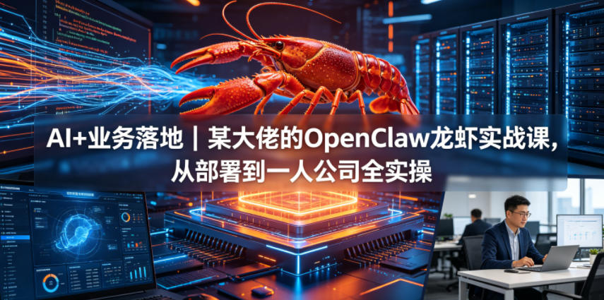 AI+业务落地｜某大佬的OpenClaw小龙虾实战课，从部署到一人公司全实操 - 觅资源