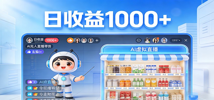 不用露脸不用说话，24小时自动卖货赚钱，全天自动直播，收益看得见 - 觅资源