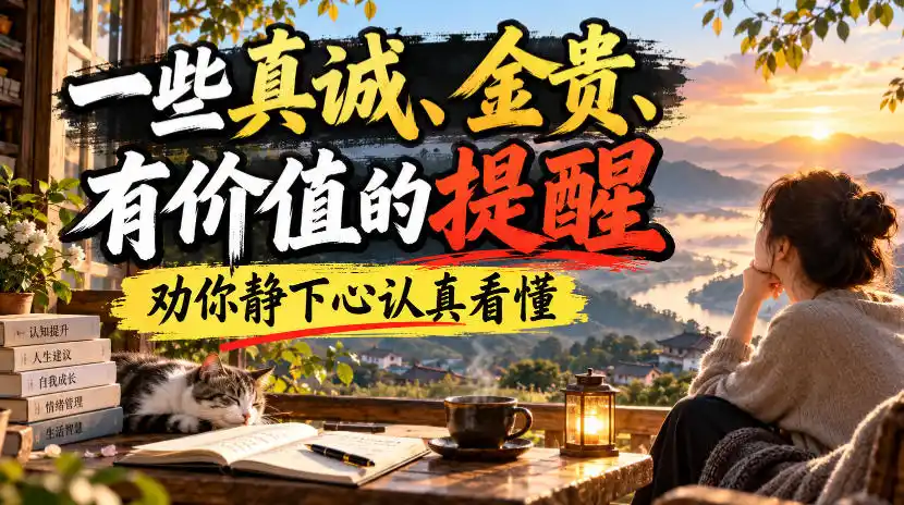付费文章:一些真诚、金贵、有价值的提醒,劝你静下心认真看懂
