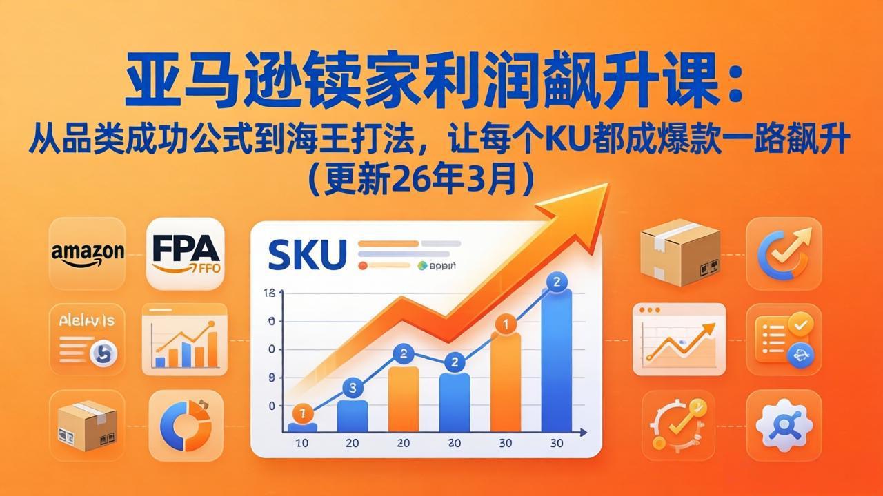 亚马逊卖家利润飙升课：从品类成功公式到海王打法，让每个SKU都成爆款一路飙升(更新26年3月 - 觅资源
