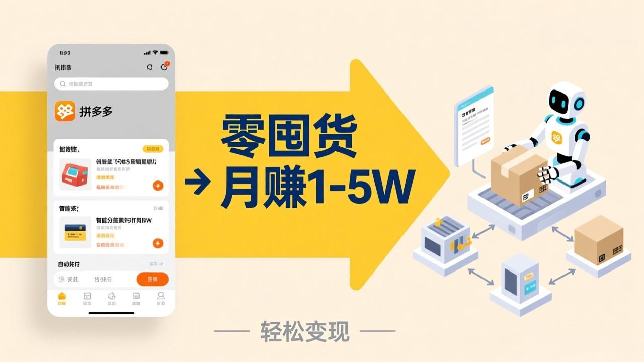 不用囤货不用跑单！拼多多虚拟玩法，机器人管理发货和客服，帮你月赚 1-5W|中创学习社