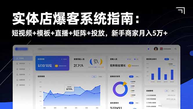 实体店爆客系统指南：短视频+模板+直播+矩阵+投放，新手商家月入5万+|YX网创