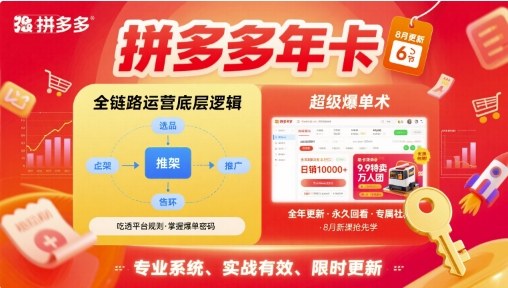 拼多多年卡，拼多多全链路运营底层逻辑，超级爆单术【更新26年1月】|中创学习社