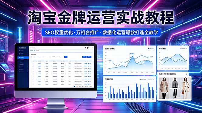 2026 淘宝金牌运营实战教程，SEO权重优化万相台推广，数据化运营爆款打造全教学 - 觅资源