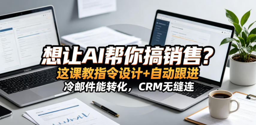 想让AI帮你搞销售？这课教指令设计+自动跟进，冷邮件能转化，CRM无缝连！【原创双语字幕】 - 觅资源