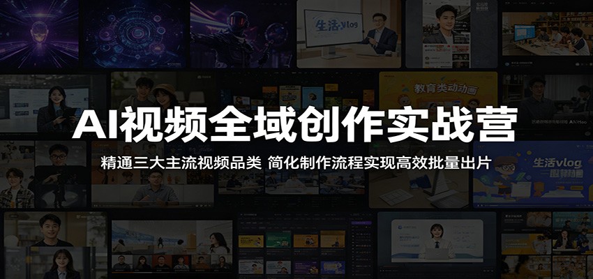 AI视频全域创作实战营：精通三大主流视频品类，简化制作流程实现高效批量出片 - 觅资源