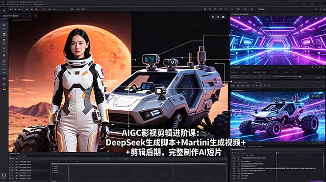 AIGC影视剪辑进阶课：DeepSeek生成脚本+Martini生成视频+剪辑后期，完整制作AI短片 - 觅资源