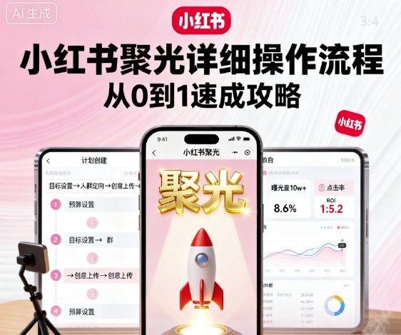 小红书聚光详细操作流程，小红书聚光从0到1速成攻略|YX网创