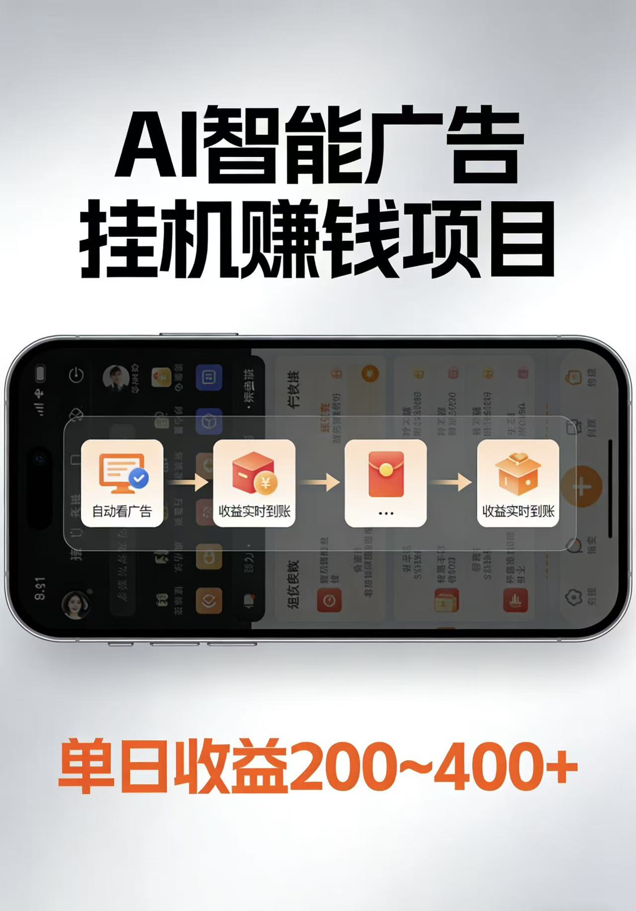 AI智能挂机看广告，每日稳定收益200-400+ - 觅资源