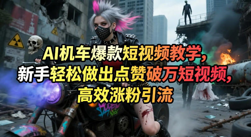 AI机车爆款短视频教学，新手轻松做出点赞破万短视频，高效涨粉引流 - 觅资源